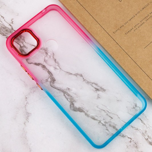 Чехол TPU+PC Fresh sip series для Xiaomi Redmi 9C Бирюзовый / Розовый - изображение 2