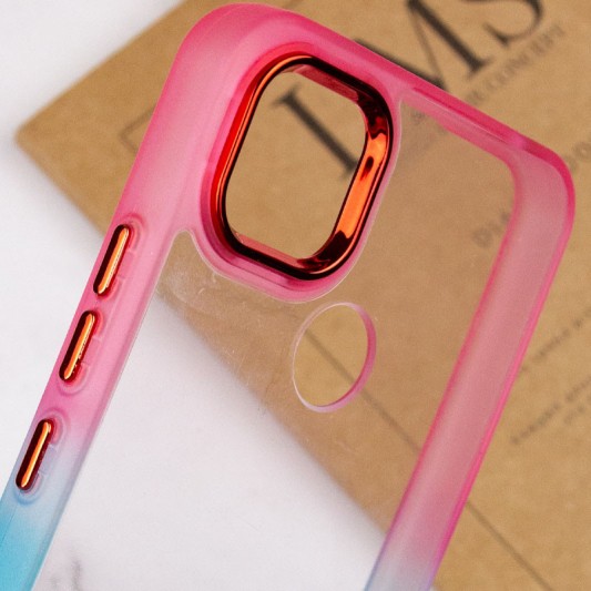 Чехол TPU+PC Fresh sip series для Xiaomi Redmi 9C Бирюзовый / Розовый - изображение 3