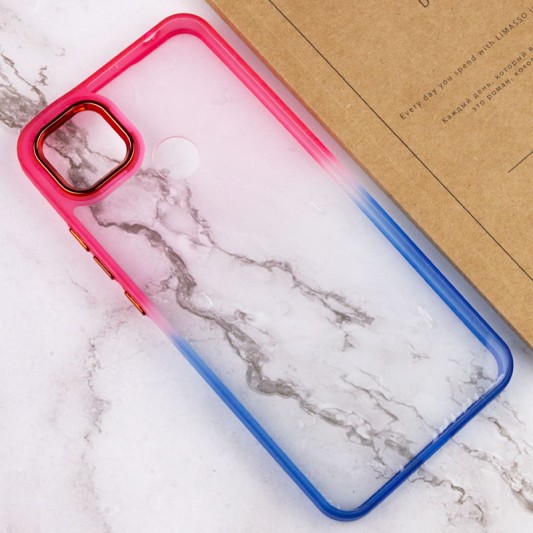 Чехол TPU+PC Fresh sip series для Xiaomi Redmi 9C Синий / Розовый - изображение 2
