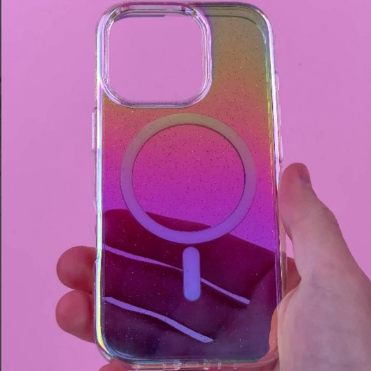 Чохол TPU Galaxy Sparkle (MagFit) для Apple iPhone 15 (6.1") Chroma+Glitter - зображення 1 