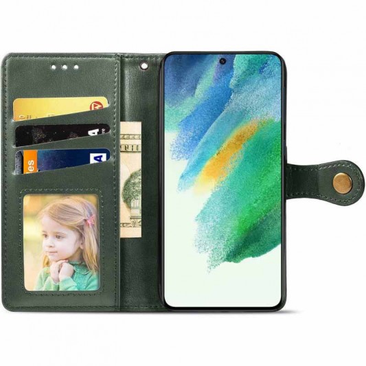 Шкіряний чохол-книжка GETMAN Gallant (PU) для Samsung Galaxy S23 FE Зелений - зображення 1 