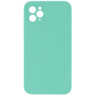 Чехол Silicone Case Square Full Camera Protective (AA) NOLOGO для Apple iPhone 11 Pro Max (6.5 дюйма) Бирюзовый / Turquoise