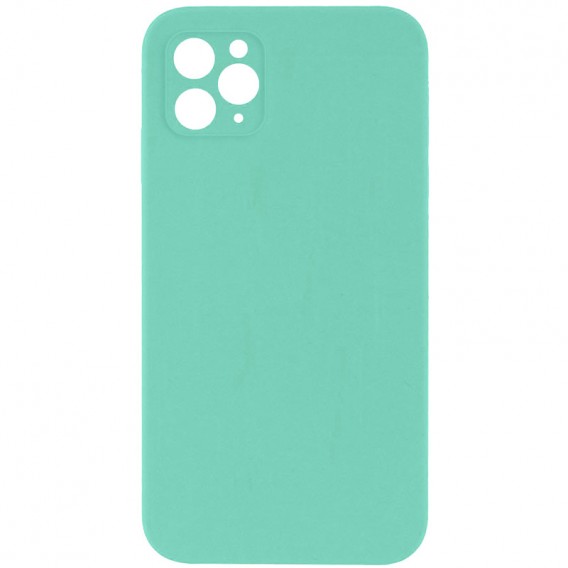 Чехол Silicone Case Square Full Camera Protective (AA) NOLOGO для Apple iPhone 11 Pro Max (6.5 дюйма) Бирюзовый / Turquoise