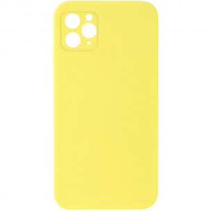 Чехол Silicone Case Square Full Camera Protective (AA) NOLOGO для Apple iPhone 11 Pro Max (6.5 дюйма) Желтый / Yellow