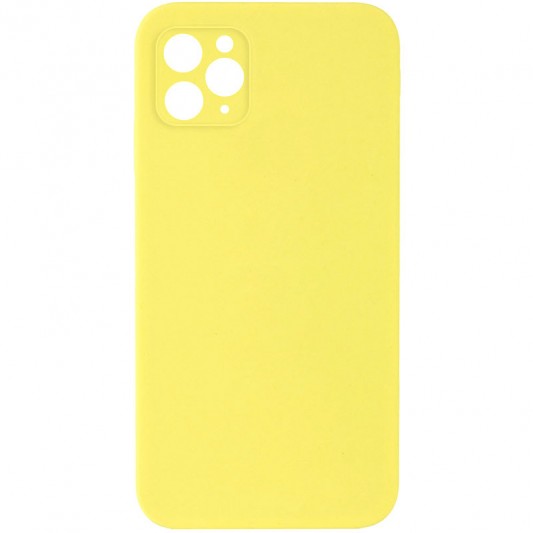 Silicone Case Square Full Camera Protective (AA) NOLOGO для Apple iPhone 11 Pro Max (6.5") Жовтий / Yellow