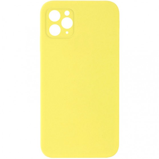 Silicone Case Square Full Camera Protective (AA) NOLOGO для Apple iPhone 11 Pro Max (6.5") Желтый / Yellow