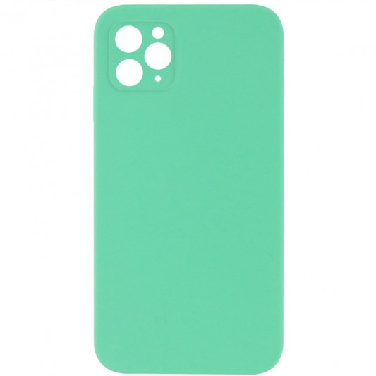 Silicone Case Square Full Camera Protective (AA) NOLOGO для Apple iPhone 11 Pro Max (6.5") Зелений / Spearmint