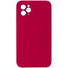 Silicone Case Square Full Camera Protective (AA) NOLOGO для Apple iPhone 11 Pro Max (6.5") Красный / Rose Red
