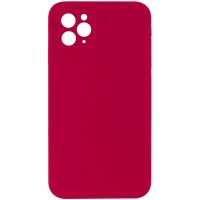 Silicone Case Square Full Camera Protective (AA) NOLOGO для Apple iPhone 11 Pro Max (6.5") Красный / Rose Red