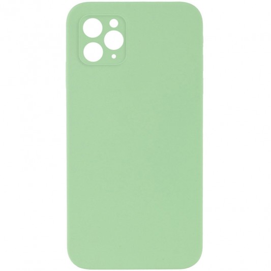 Silicone Case Square Full Camera Protective (AA) NOLOGO для Apple iPhone 11 Pro Max (6.5") М'ятний / Mint