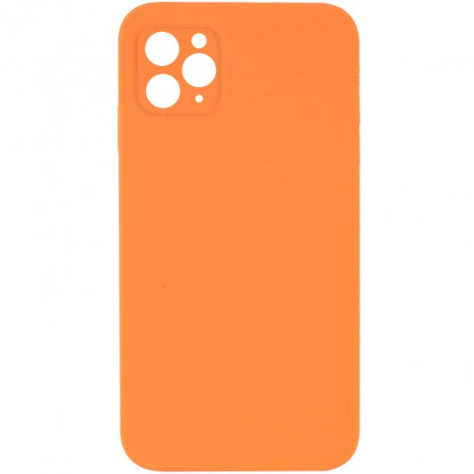 Silicone Case Square Full Camera Protective (AA) NOLOGO для Apple iPhone 11 Pro Max (6.5") Помаранчевий / Papaya