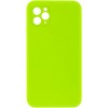 Чехол Silicone Case Square Full Camera Protective (AA) NOLOGO для Apple iPhone 11 Pro Max (6.5 дюйма) Салатовый / Neon green