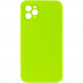 Чехол Silicone Case Square Full Camera Protective (AA) NOLOGO для Apple iPhone 11 Pro Max (6.5 дюйма) Салатовый / Neon green