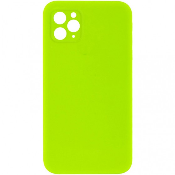 Silicone Case Square Full Camera Protective (AA) NOLOGO для Apple iPhone 11 Pro Max (6.5") Салатовый / Neon green