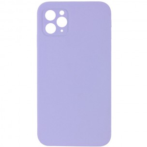 Silicone Case Square Full Camera Protective (AA) NOLOGO для Apple iPhone 11 Pro Max (6.5") Бузковий / Dasheen