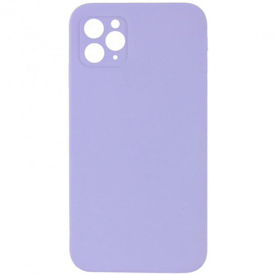 Silicone Case Square Full Camera Protective (AA) NOLOGO для Apple iPhone 11 Pro Max (6.5") Бузковий / Dasheen