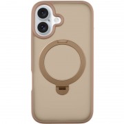 TPU+PC чохол Metal Buttons with MagSafe Colorful HQ Ring для Apple iPhone 16 (6.1") Rose Gold