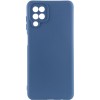 Чехол TPU GETMAN Liquid Silk Full Camera для Samsung Galaxy A12 Синий / Navy Blue