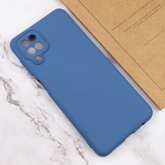 Чохол TPU GETMAN Liquid Silk Full Camera для Samsung Galaxy A12 Синій / Navy Blue - зображення 2 