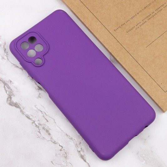 Чохол TPU GETMAN Liquid Silk Full Camera для Samsung Galaxy A12 Фіолетовий / Purple - зображення 3 