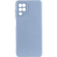 Чехол TPU GETMAN Liquid Silk Full Camera для Samsung Galaxy A12 Голубой / Lilac Blue