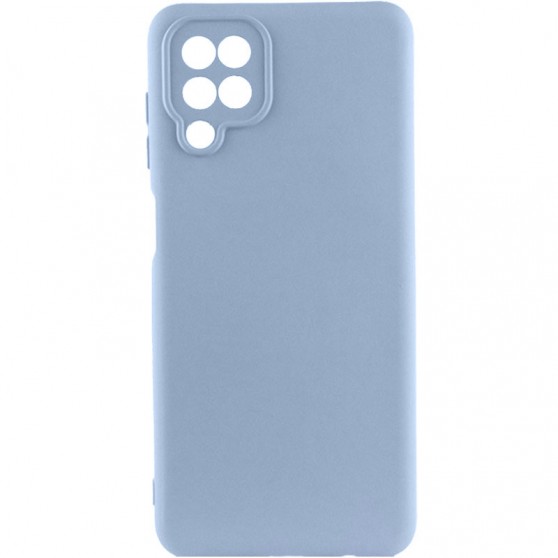 Чехол TPU GETMAN Liquid Silk Full Camera для Samsung Galaxy A12 Голубой / Lilac Blue
