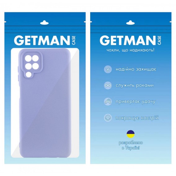 Чохол TPU GETMAN Liquid Silk Full Camera для Samsung Galaxy A12 Бузковий / Dasheen