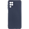 Чехол TPU GETMAN Liquid Silk Full Camera для Samsung Galaxy A12 Синий / Midnight Blue