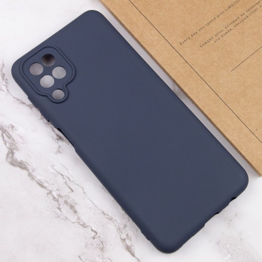 Чохол TPU GETMAN Liquid Silk Full Camera для Samsung Galaxy A12 Синій / Midnight Blue - зображення 3 