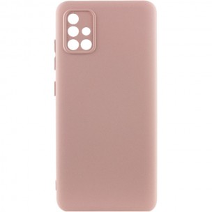 Чехол TPU GETMAN Liquid Silk Full Camera для Samsung Galaxy A51 Розовый / Pink Sand