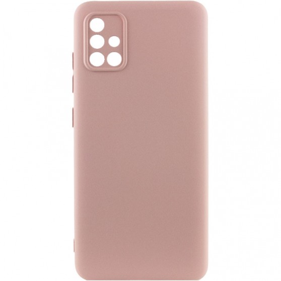 Чехол TPU GETMAN Liquid Silk Full Camera для Samsung Galaxy A51 Розовый / Pink Sand
