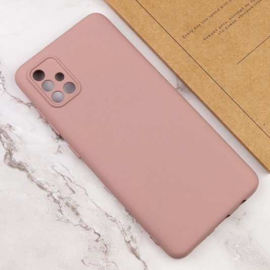 Чохол TPU GETMAN Liquid Silk Full Camera для Samsung Galaxy A51 Рожевий / Pink Sand - зображення 3 