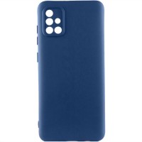 Чехол TPU GETMAN Liquid Silk Full Camera для Samsung Galaxy A51 Синий / Navy Blue