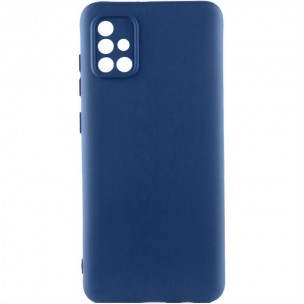 Чехол TPU GETMAN Liquid Silk Full Camera для Samsung Galaxy A51 Синий / Navy Blue