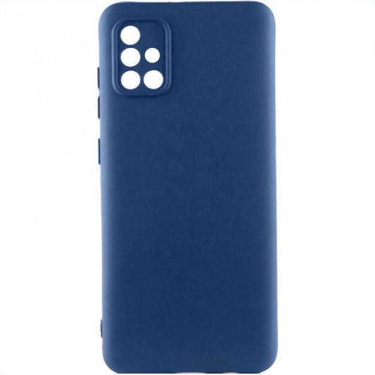 Чохол TPU GETMAN Liquid Silk Full Camera для Samsung Galaxy A51 Синій / Navy Blue