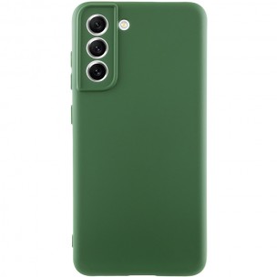 Чехол TPU GETMAN Liquid Silk Full Camera для Samsung Galaxy S21 Зеленый / Dark green