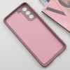 Чехол TPU GETMAN Liquid Silk Full Camera для Samsung Galaxy S21 Розовый / Pink Sand