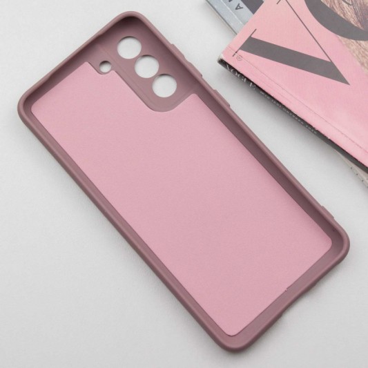 Чехол TPU GETMAN Liquid Silk Full Camera для Samsung Galaxy S21 Розовый / Pink Sand - изображение 2