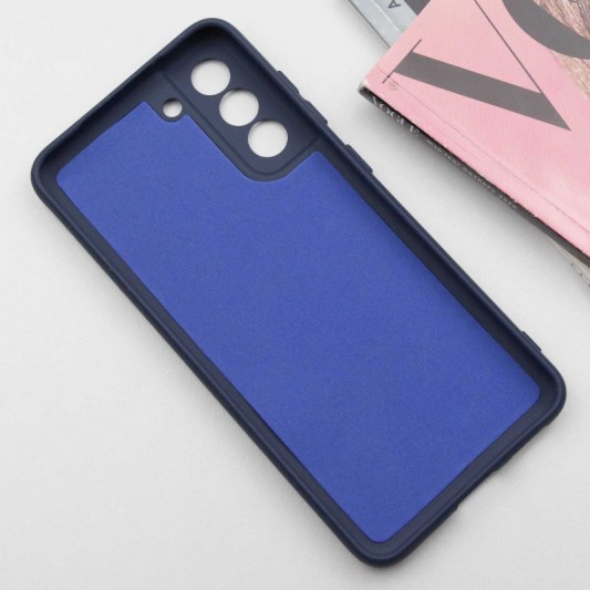 Чехол TPU GETMAN Liquid Silk Full Camera для Samsung Galaxy S21 Синий / Midnight Blue - изображение 2
