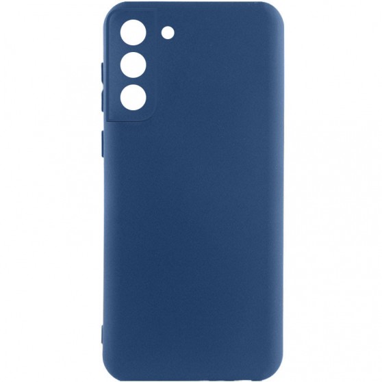 Чехол TPU GETMAN Liquid Silk Full Camera для Samsung Galaxy S21 Синий / Navy Blue