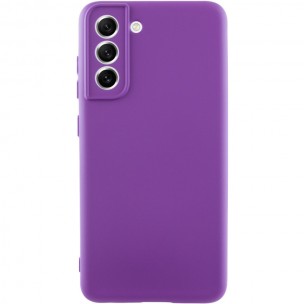 Чехол TPU GETMAN Liquid Silk Full Camera для Samsung Galaxy S21 Фиолетовый / Purple