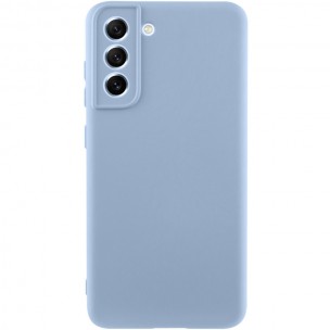 Чехол TPU GETMAN Liquid Silk Full Camera для Samsung Galaxy S21 Голубой / Lilac Blue