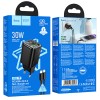 Блок питания Hoco N53 Monsoon PD30W+QC3.0 (1USB-A/1C) + кабель Type-C to Lightning Black