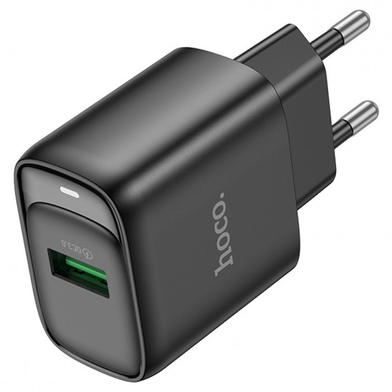 Блок живлення Hoco C140A Smart QC3.0 18W (1USB-A) Black