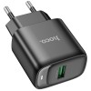 Блок живлення Hoco C140A Smart QC3.0 18W (1USB-A) Black