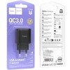 Блок живлення Hoco C140A Smart QC3.0 18W (1USB-A) Black