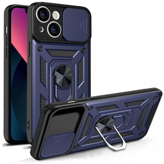 Ударостійкий чохол Camshield Serge Ring для Apple iPhone 13 (6.1") Синій