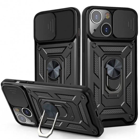 Ударостійкий чохол Camshield Serge Ring для Apple iPhone 13 (6.1") Чорний