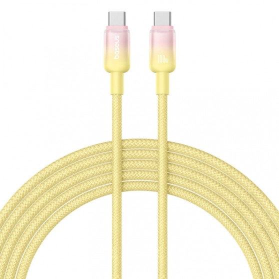 Дата кабель Baseus Discolor Series Fast Charging Type-C to Type-C 100W (1m) (P10374902) Custard Yellow