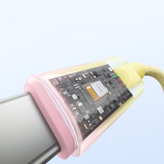Дата кабель Baseus Discolor Series Fast Charging Type-C to Type-C 100W (1m) (P10374902) Custard Yellow - изображение 1